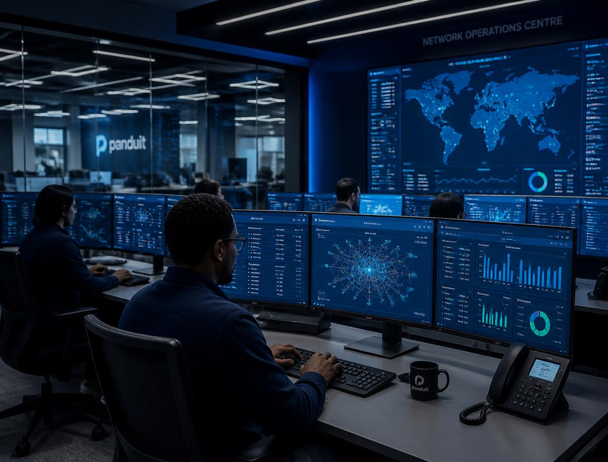SecureDist engineers monitoring network dashboards in an operations centre